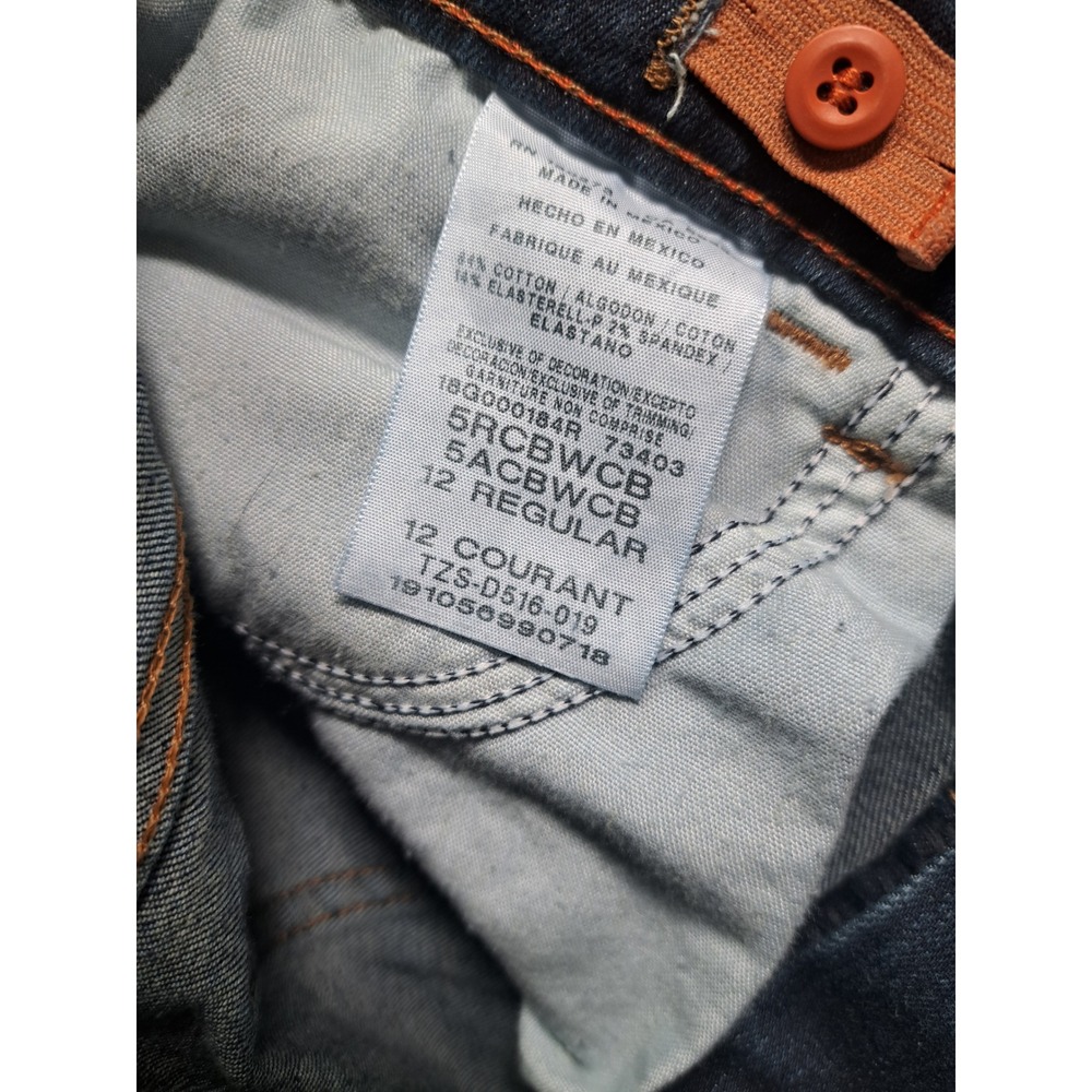 Wrangler Boys Flex‎ Regular Fit Straight Leg Jeans Dark Wash Size 12 Regular - Picture 2 of 5